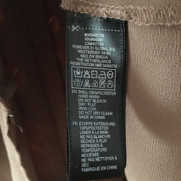 F21 Brown Pleated Button Down Dress Shirt - Picture 4 of 13